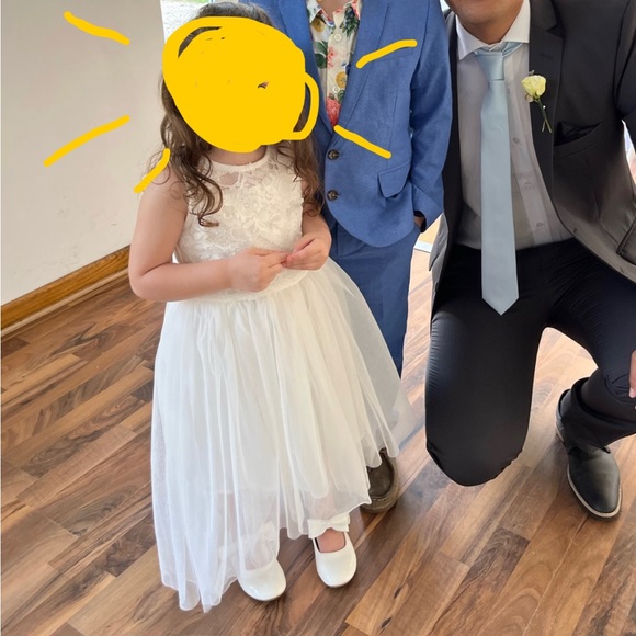 🤍 Cat & Jack White Lace/Tulle Dress - Girls Size XS (4/5) - Like New, Worn Once - Picture 2 of 5